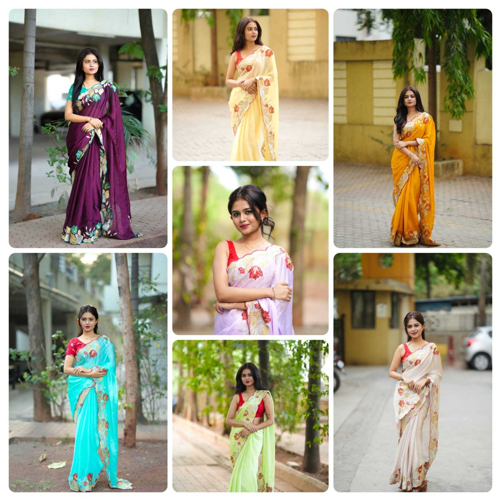 Ynf Satin RIN209 SAANJH Sarees Wedding Collections Festive Collections Wholesale Designer Sarees Embroidered Sarees Satin Sarees Manufacturer