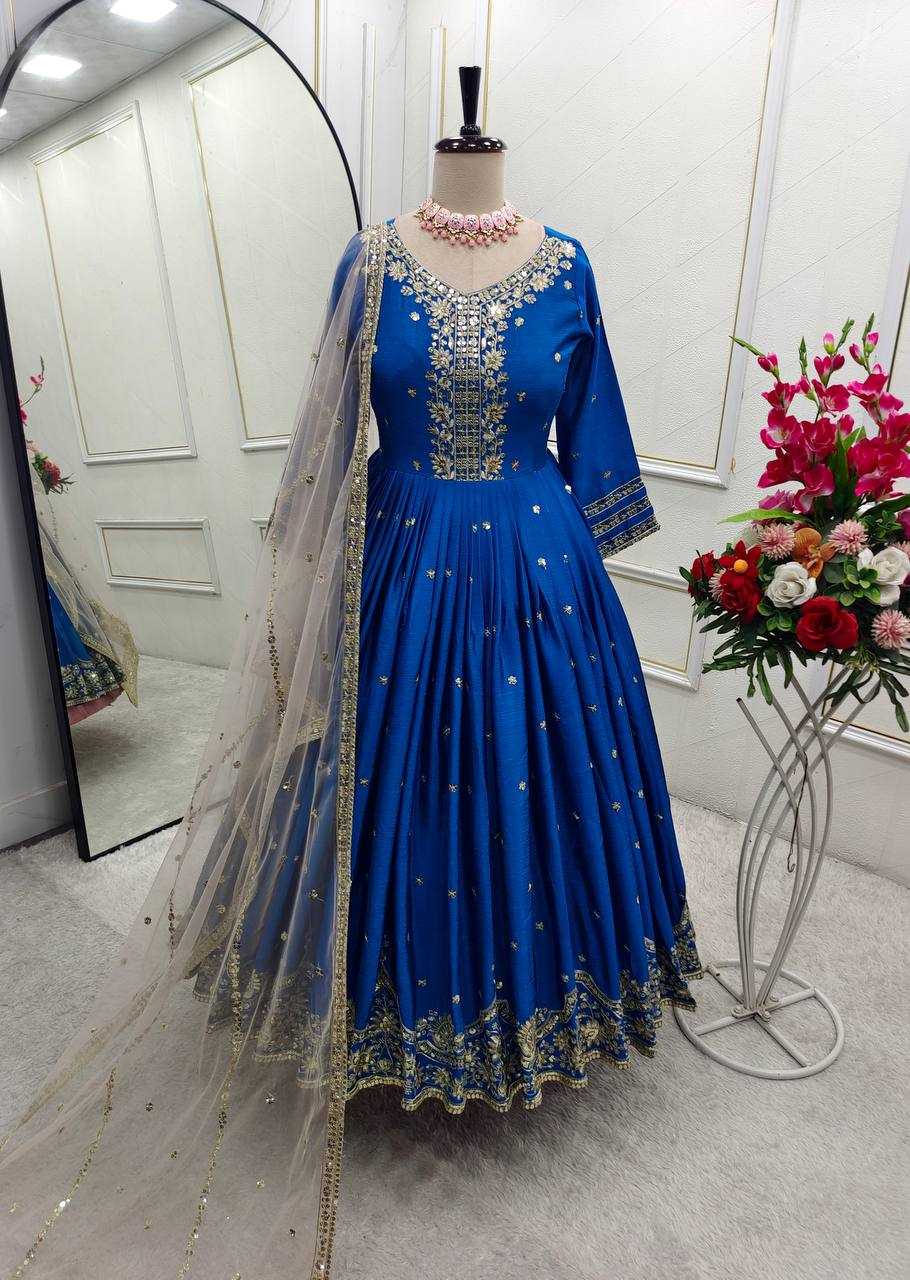 Ynf Satin Silk KESH506 142 Gowns Wholesale Fancy Gowns Embroidery Gowns Designer Gowns Manufacturer