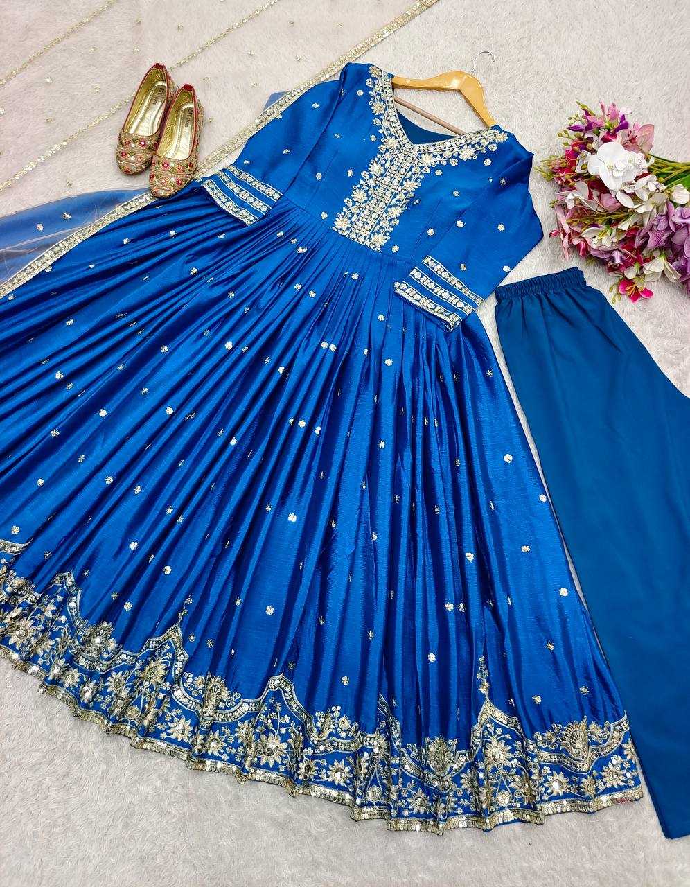 Ynf Satin Silk KESH506 142 Gowns Wholesale Fancy Gowns Embroidery Gowns Designer Gowns Manufacturer