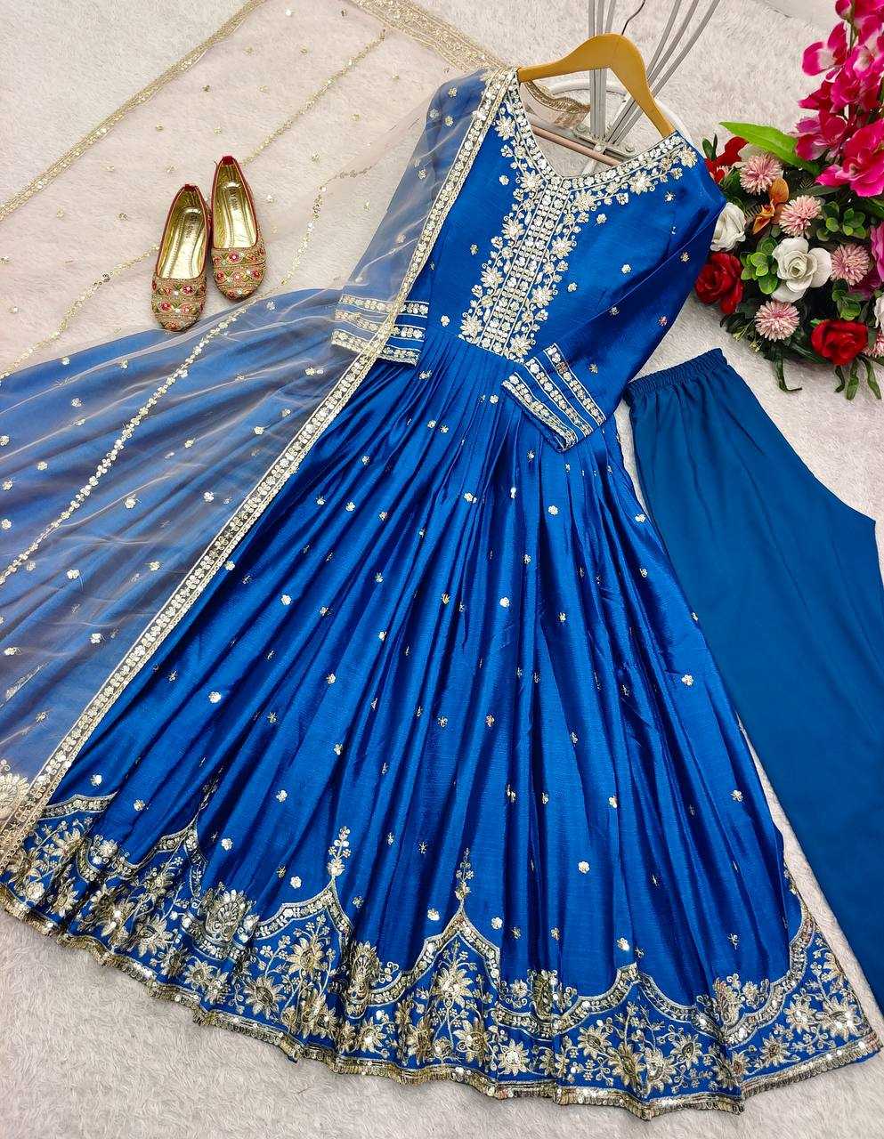 Ynf Satin Silk KESH506 142 Gowns Wholesale Fancy Gowns Embroidery Gowns Designer Gowns Manufacturer