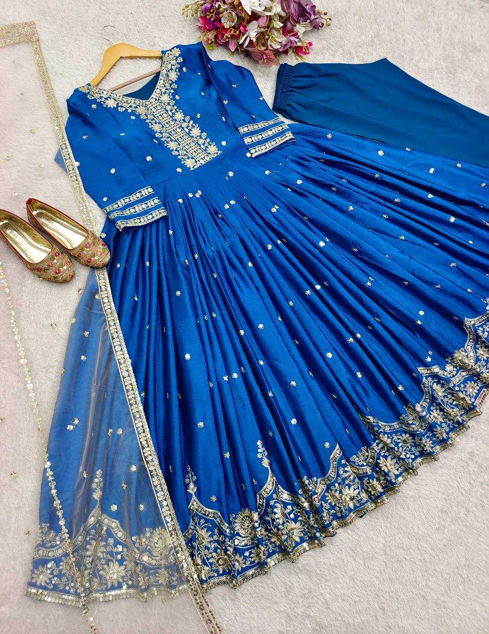 Ynf Satin Silk KESH506 142 Gowns Wholesale Fancy Gowns Embroidery Gowns Designer Gowns Manufacturer
