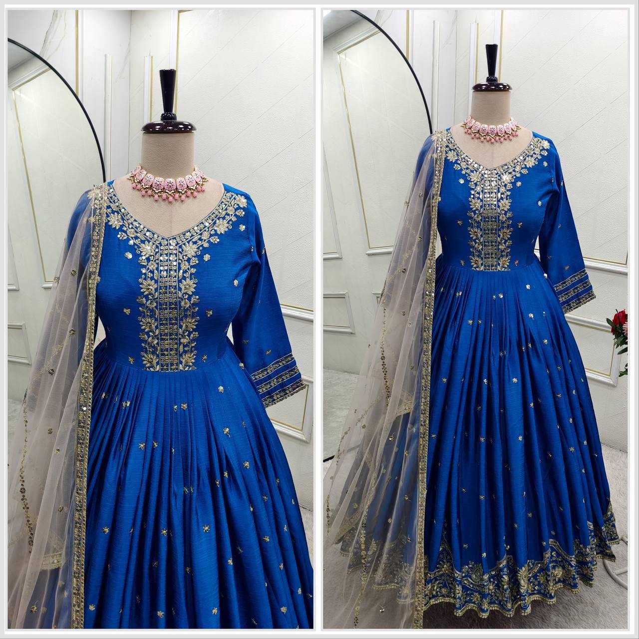 Ynf Satin Silk KESH506 142 Gowns Wholesale Fancy Gowns Embroidery Gowns Designer Gowns Manufacturer