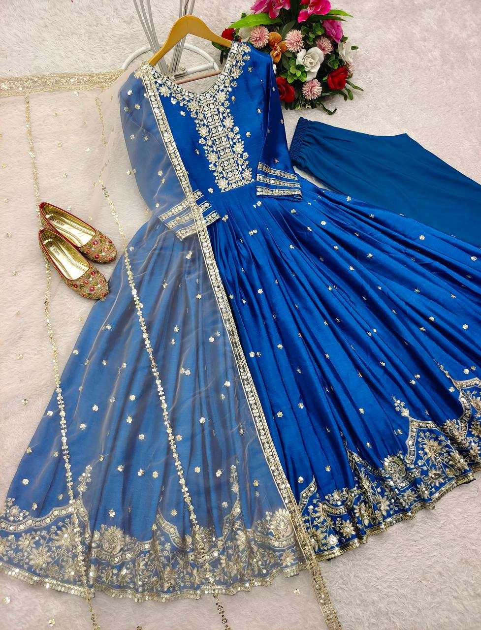 Ynf Satin Silk KESH506 142 Gowns Wholesale Fancy Gowns Embroidery Gowns Designer Gowns Manufacturer
