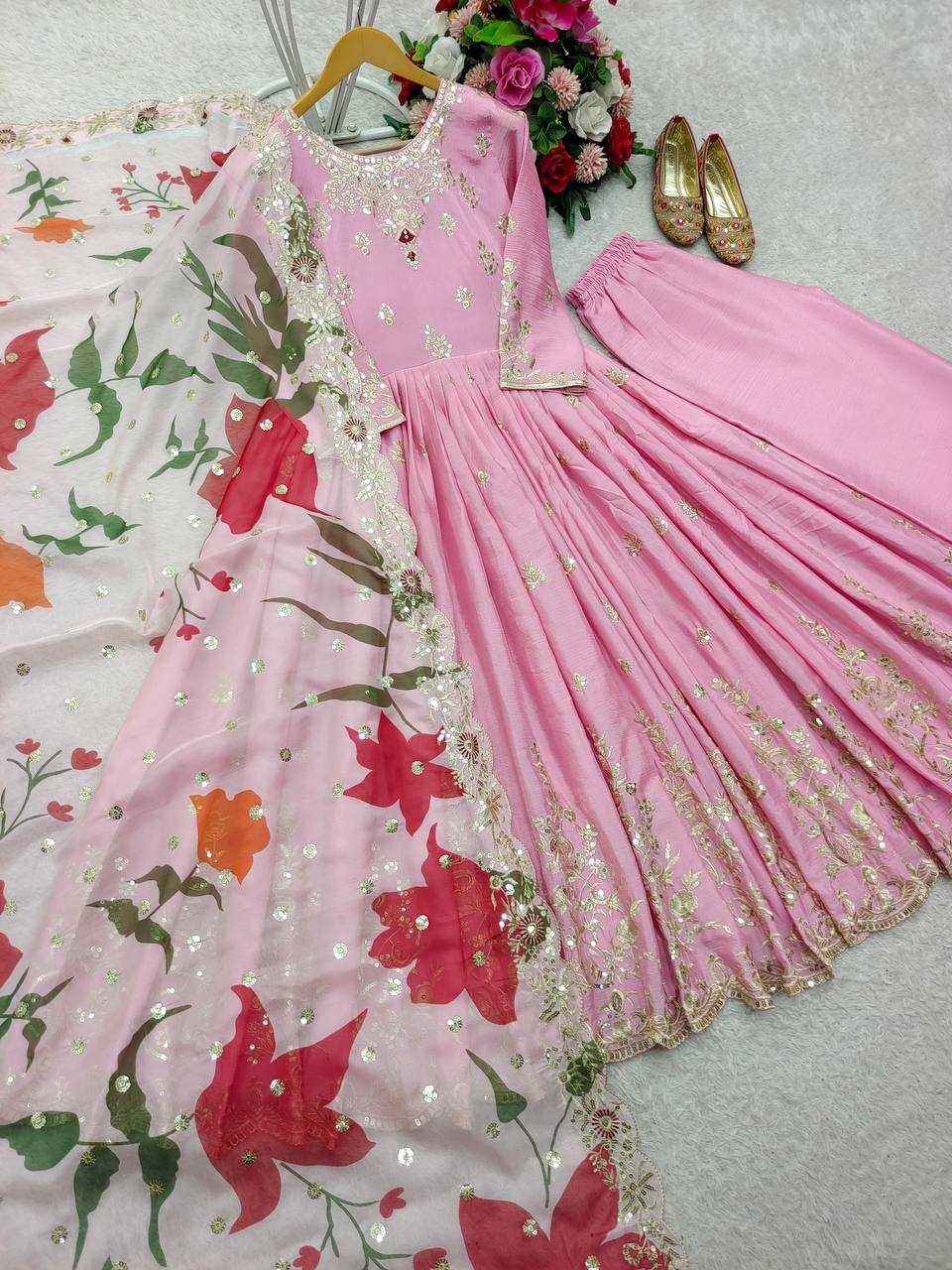 Ynf Satin Silk KESH506 144 Gowns Wholesale Fancy Gowns Embroidery Gowns Designer Gowns Manufacturer