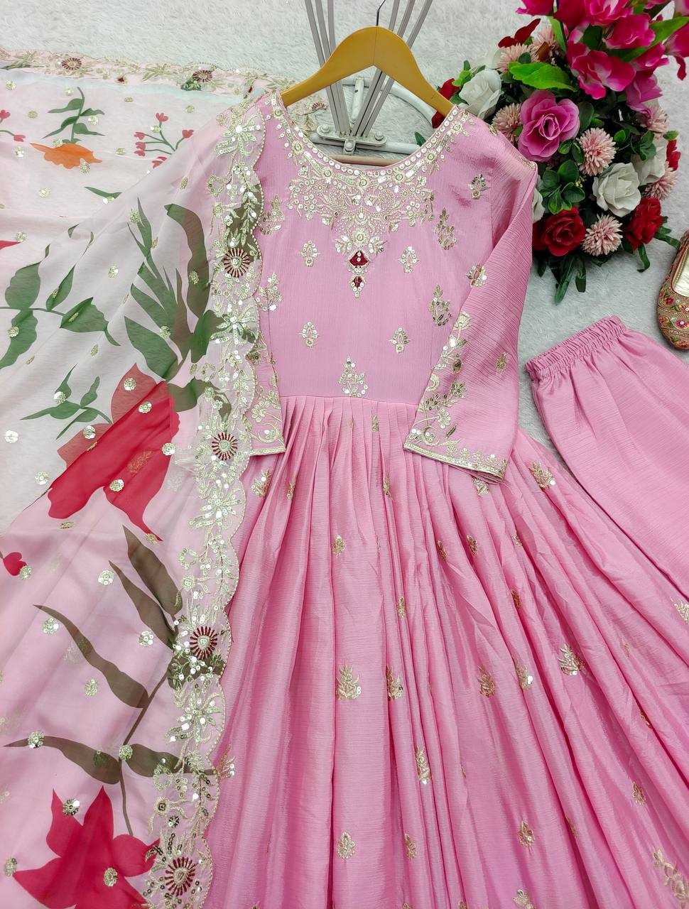 Ynf Satin Silk KESH506 144 Gowns Wholesale Fancy Gowns Embroidery Gowns Designer Gowns Manufacturer