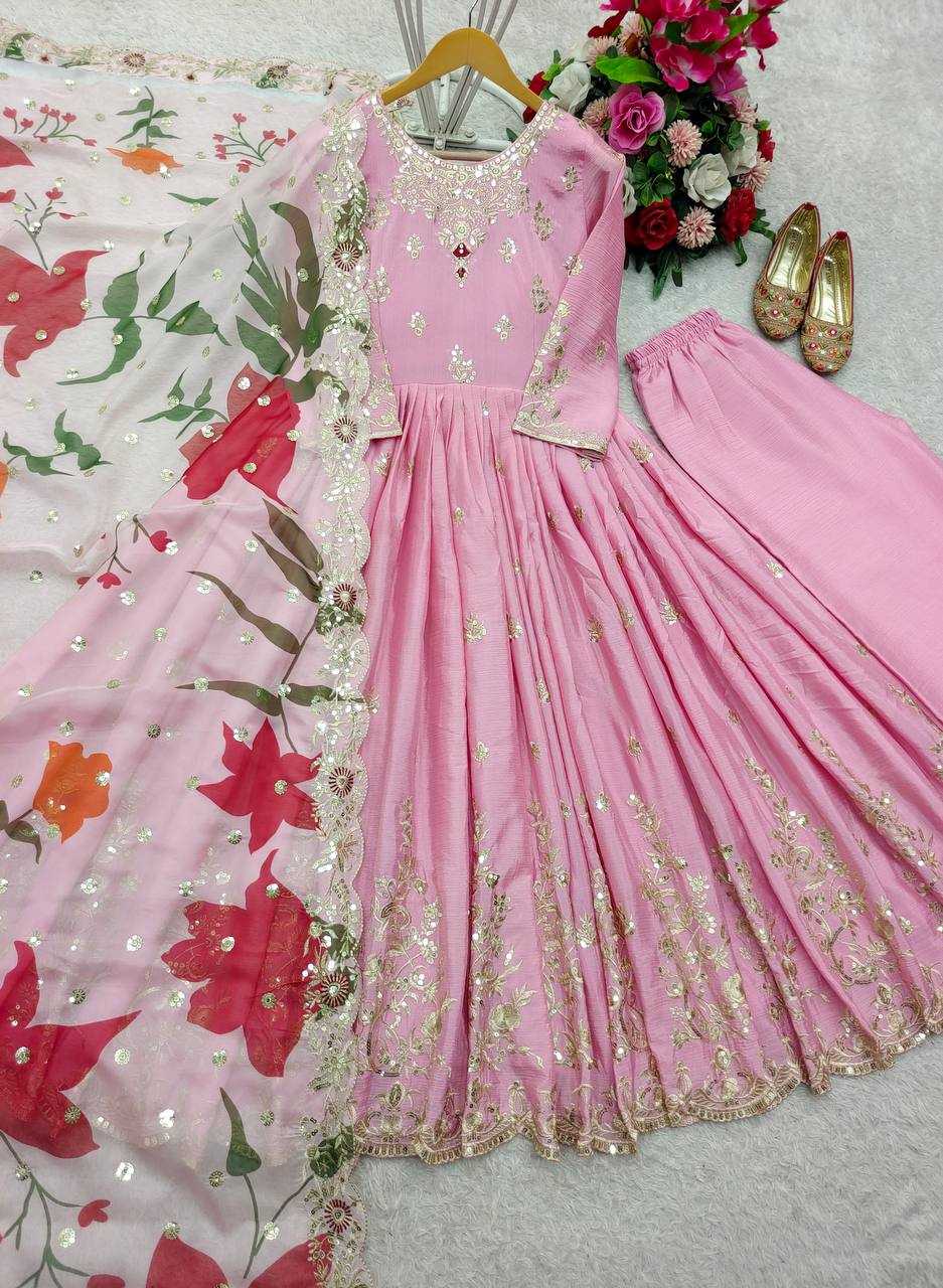 Ynf Satin Silk KESH506 144 Gowns Wholesale Fancy Gowns Embroidery Gowns Designer Gowns Manufacturer
