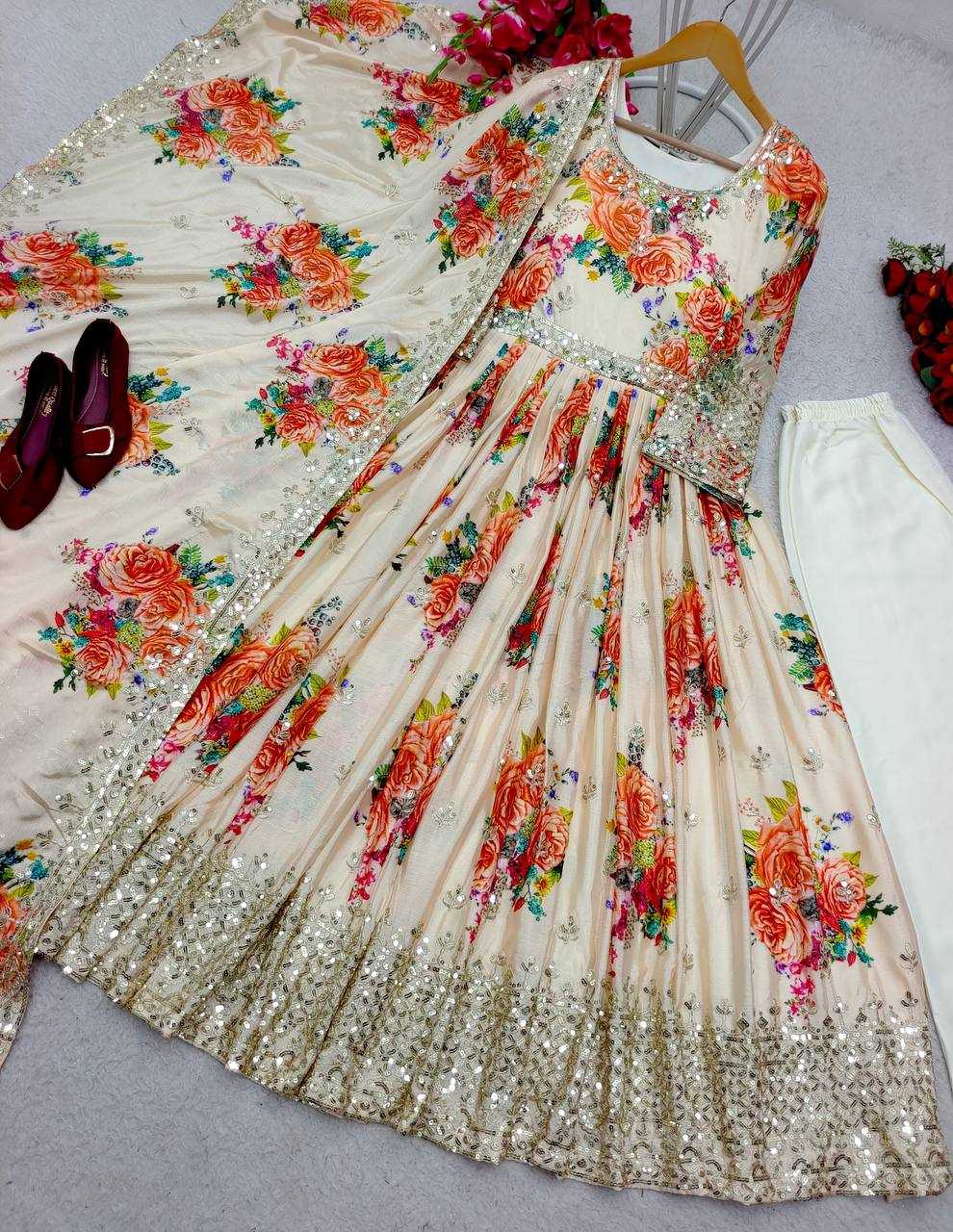 Ynf Satin Silk KESH506 8018 Gowns Wedding Collections Festive Collections Wholesale Printed Gowns Embroidery Gowns Satin Gowns Manufacturer