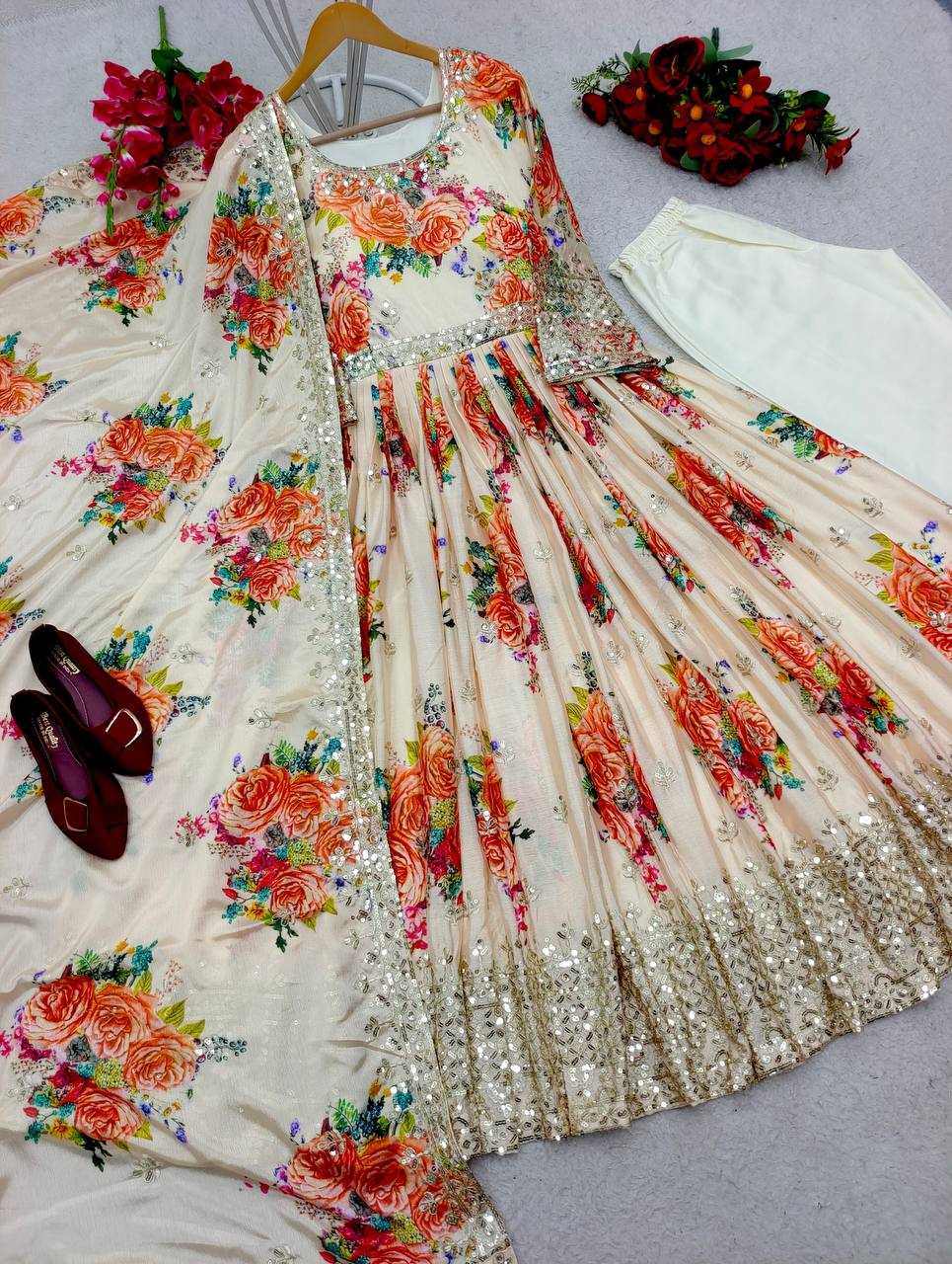 Ynf Satin Silk KESH506 8018 Gowns Wedding Collections Festive Collections Wholesale Printed Gowns Embroidery Gowns Satin Gowns Manufacturer
