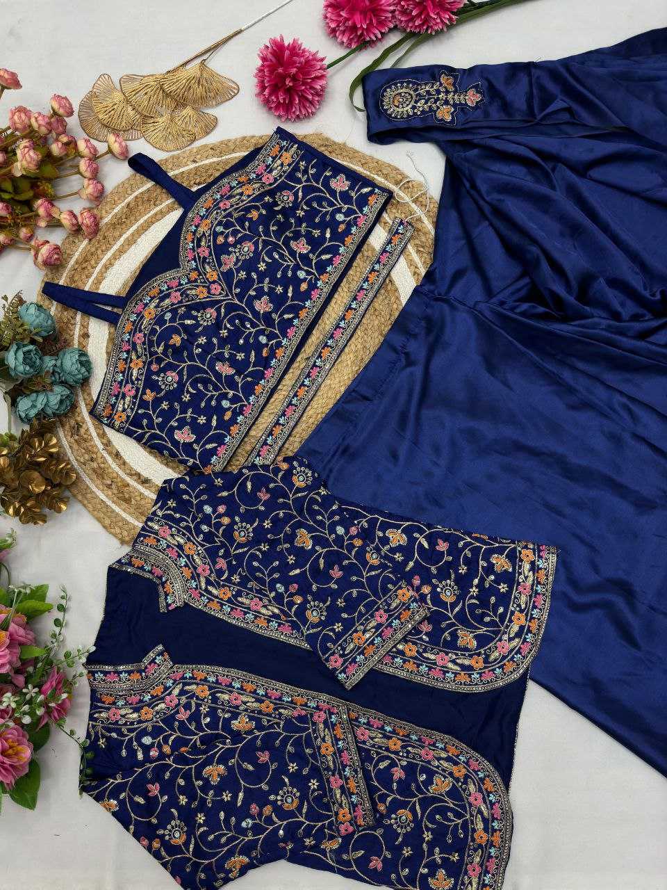 Ynf Satin Silk KESH516 9243 Sarees Wholesale Ready To Wear Sarees Party Wear Sarees Fancy Sarees Sequence Sarees Embroidered Sarees Manufacturer