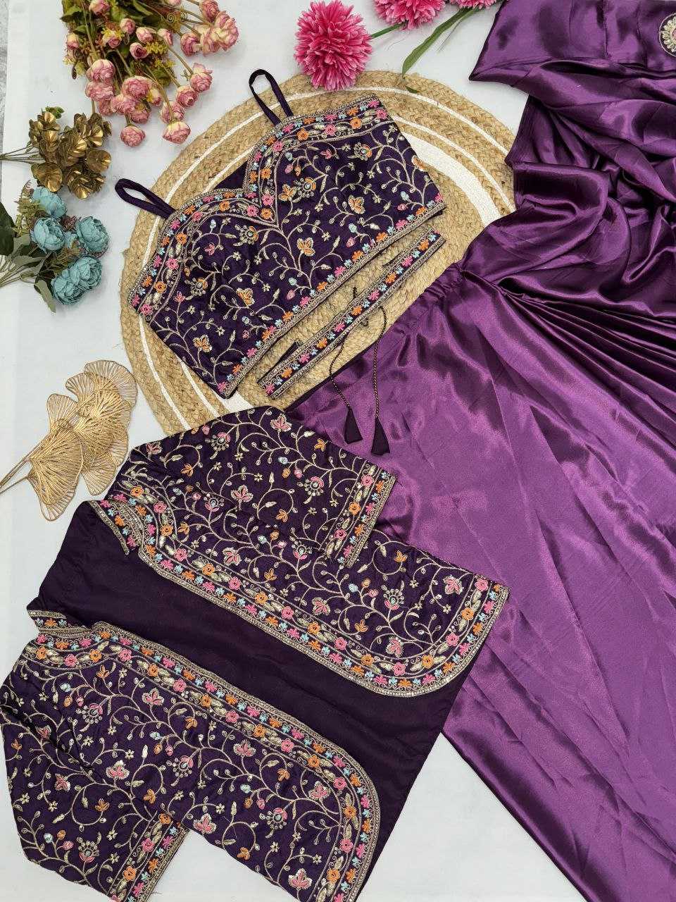 Ynf Satin Silk KESH516 9243 Sarees Wholesale Ready To Wear Sarees Party Wear Sarees Fancy Sarees Sequence Sarees Embroidered Sarees Manufacturer