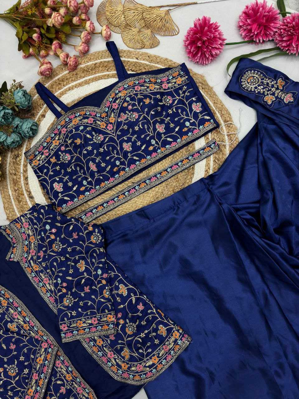 Ynf Satin Silk KESH516 9243 Sarees Wholesale Ready To Wear Sarees Party Wear Sarees Fancy Sarees Sequence Sarees Embroidered Sarees Manufacturer