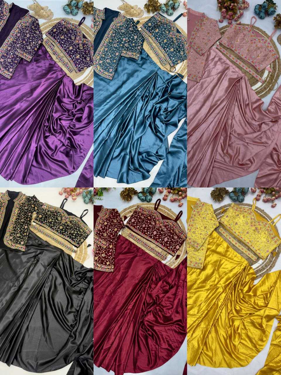 Ynf Satin Silk KESH516 9243 Sarees Wholesale Ready To Wear Sarees Party Wear Sarees Fancy Sarees Sequence Sarees Embroidered Sarees Manufacturer
