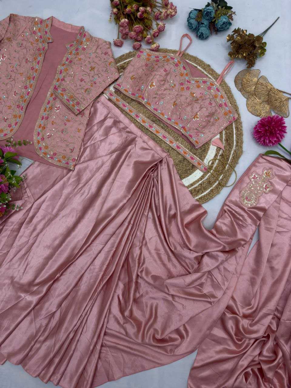 Ynf Satin Silk KESH516 9243 Sarees Wholesale Ready To Wear Sarees Party Wear Sarees Fancy Sarees Sequence Sarees Embroidered Sarees Manufacturer