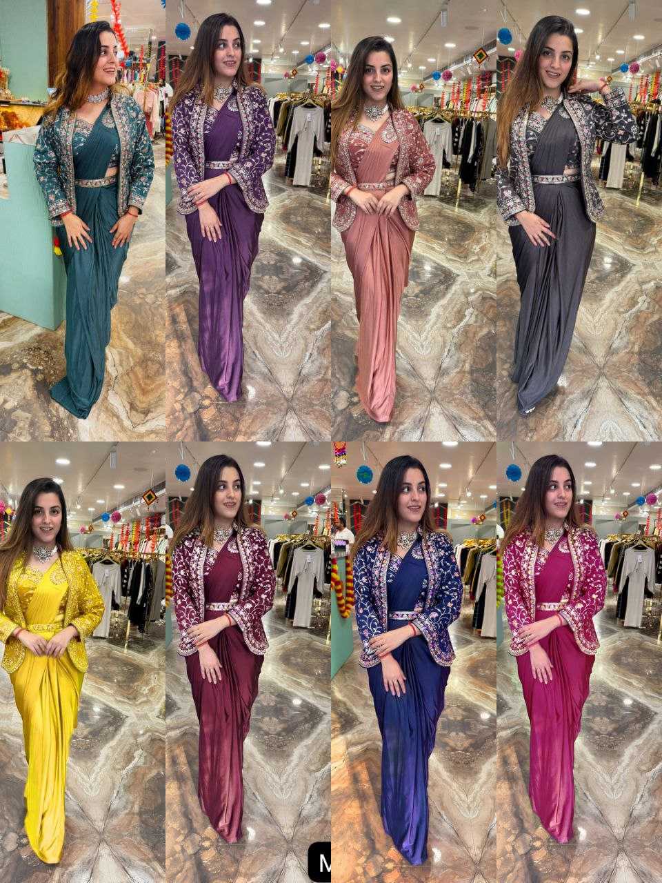 Ynf Satin Silk KESH516 9243 Sarees Wholesale Ready To Wear Sarees Party Wear Sarees Fancy Sarees Sequence Sarees Embroidered Sarees Manufacturer
