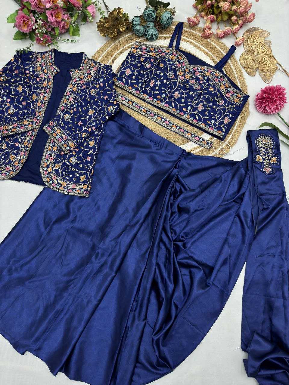 Ynf Satin Silk KESH516 9243 Sarees Wholesale Ready To Wear Sarees Party Wear Sarees Fancy Sarees Sequence Sarees Embroidered Sarees Manufacturer
