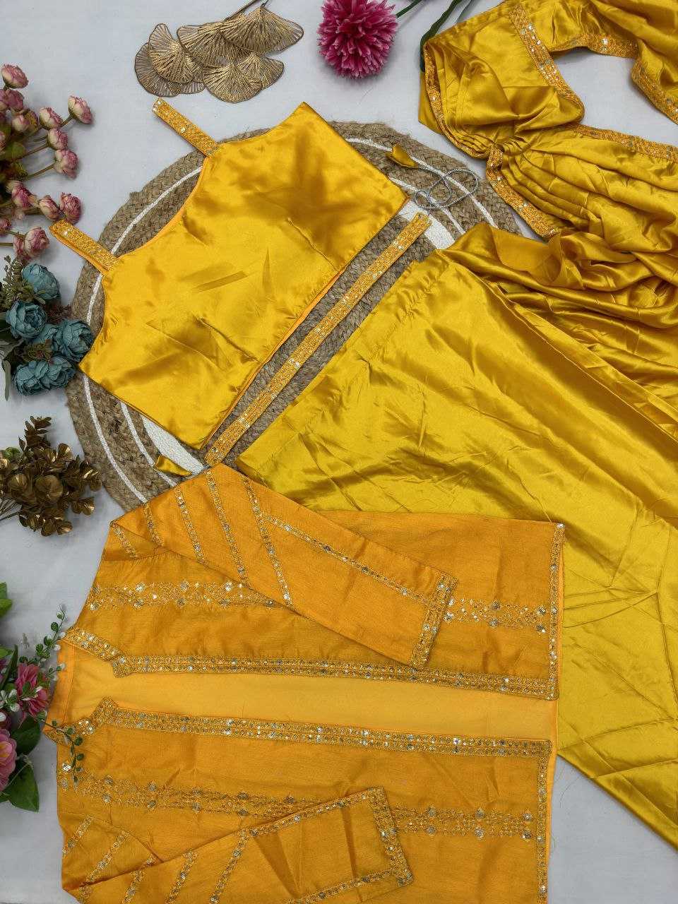 Ynf Satin Silk KESH516 9248 Sarees Wholesale Ready To Wear Sarees Party Wear Sarees Fancy Sarees Embroidered Sarees Manufacturer