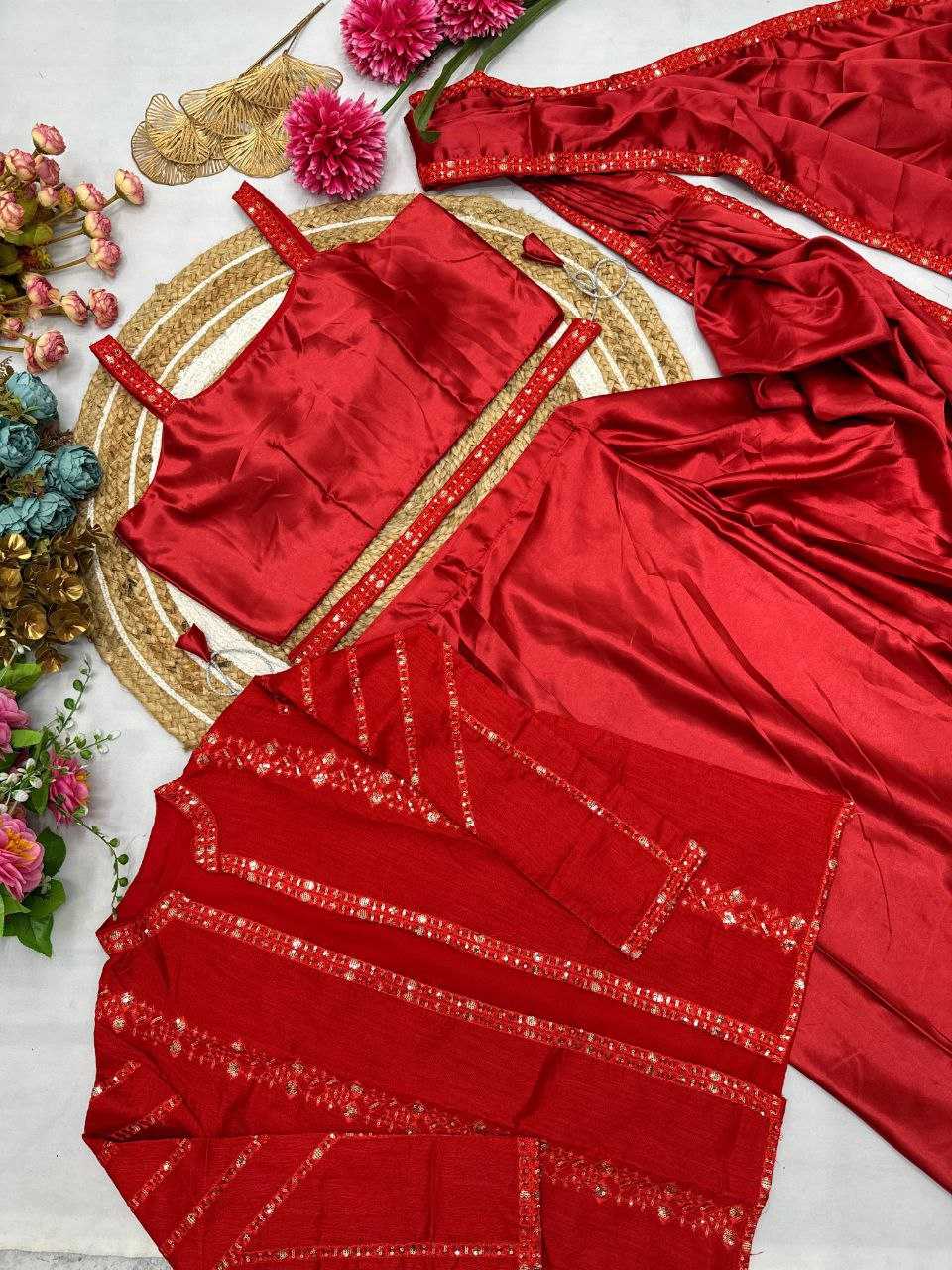 Ynf Satin Silk KESH516 9248 Sarees Wholesale Ready To Wear Sarees Party Wear Sarees Fancy Sarees Embroidered Sarees Manufacturer