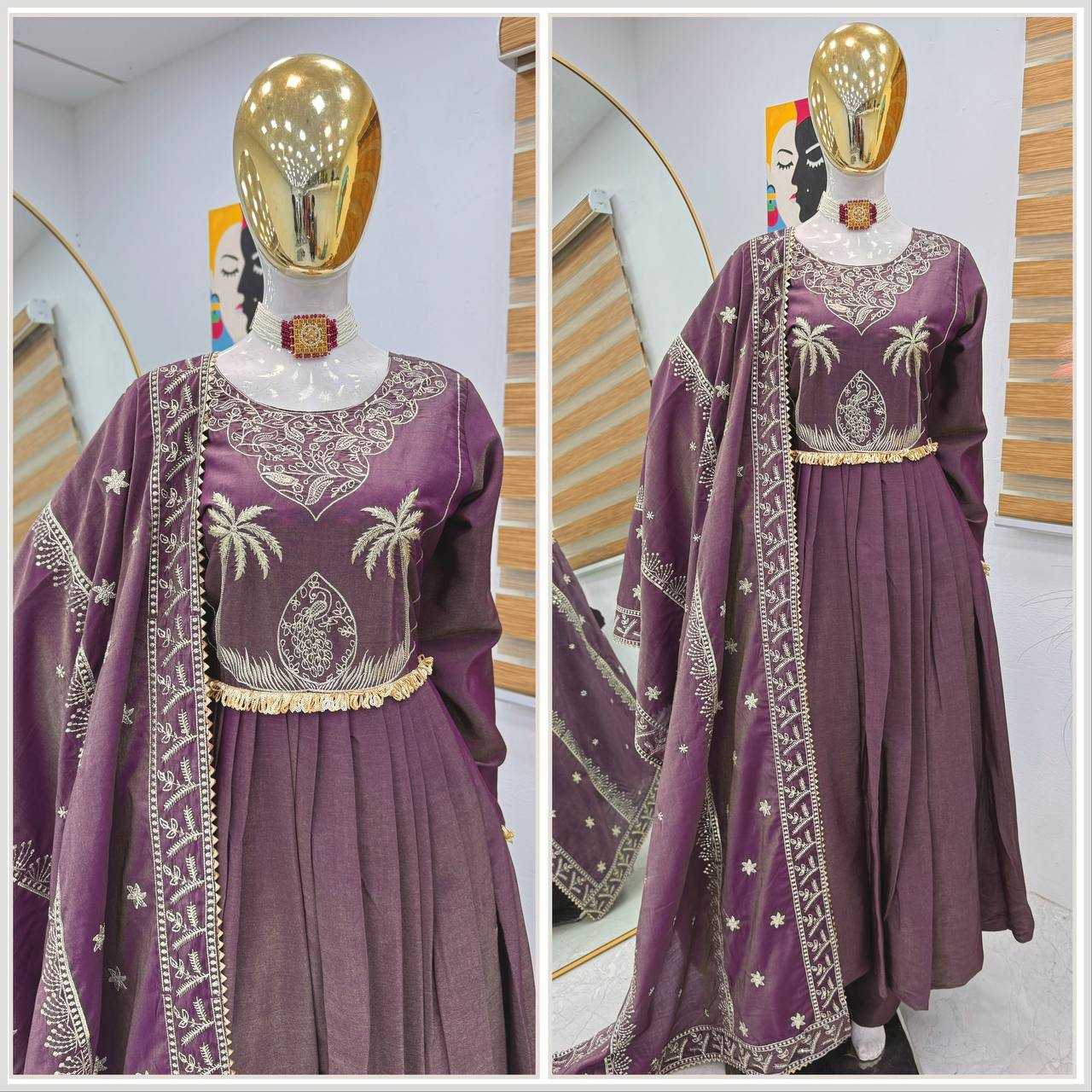 Ynf Shimmer silk KESH158 9007 Gowns Wedding Collections Festive Collections Wholesale Embroidery Gowns Silk Gowns Gown With Dupatta Manufacturer