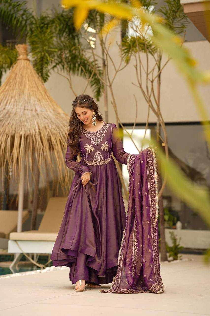 Ynf Shimmer silk KESH158 9007 Gowns Wedding Collections Festive Collections Wholesale Embroidery Gowns Silk Gowns Gown With Dupatta Manufacturer