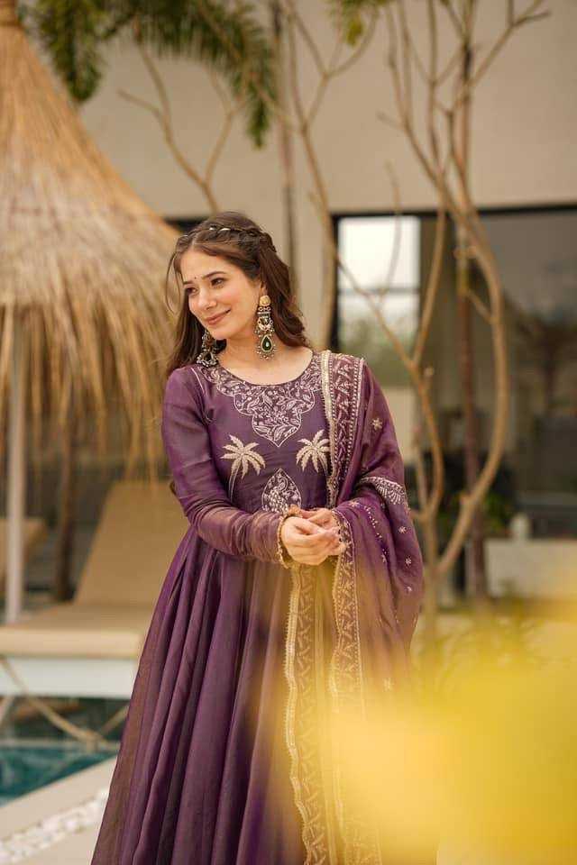 Ynf Shimmer silk KESH158 9007 Gowns Wedding Collections Festive Collections Wholesale Embroidery Gowns Silk Gowns Gown With Dupatta Manufacturer