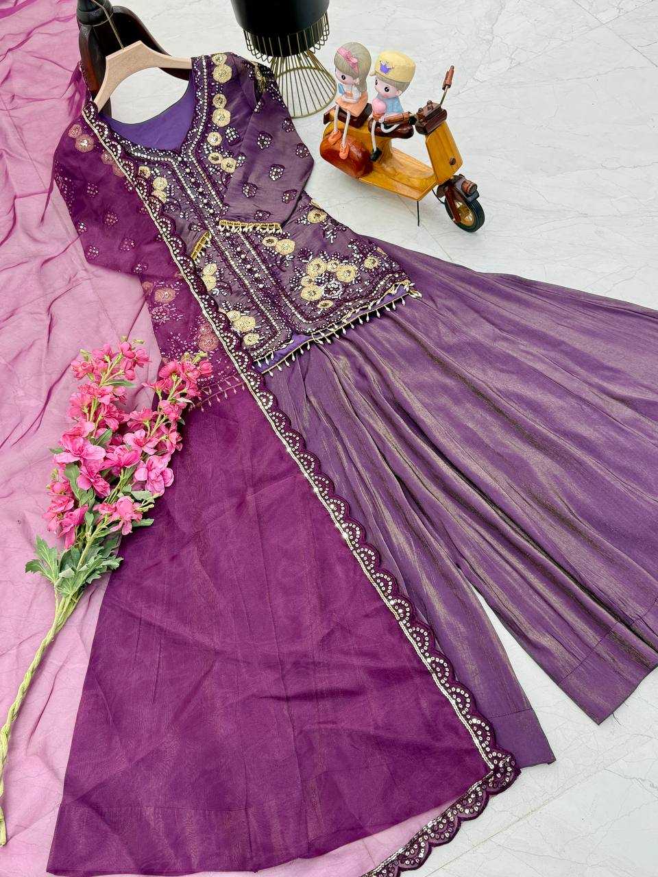 Ynf Shimmer silk KESH158 9012 Suits & Dresses Wedding Collections Festive Collections Wholesale Palazzo Suit Ladies Silk Suit Wedding Outfits Manufacturer