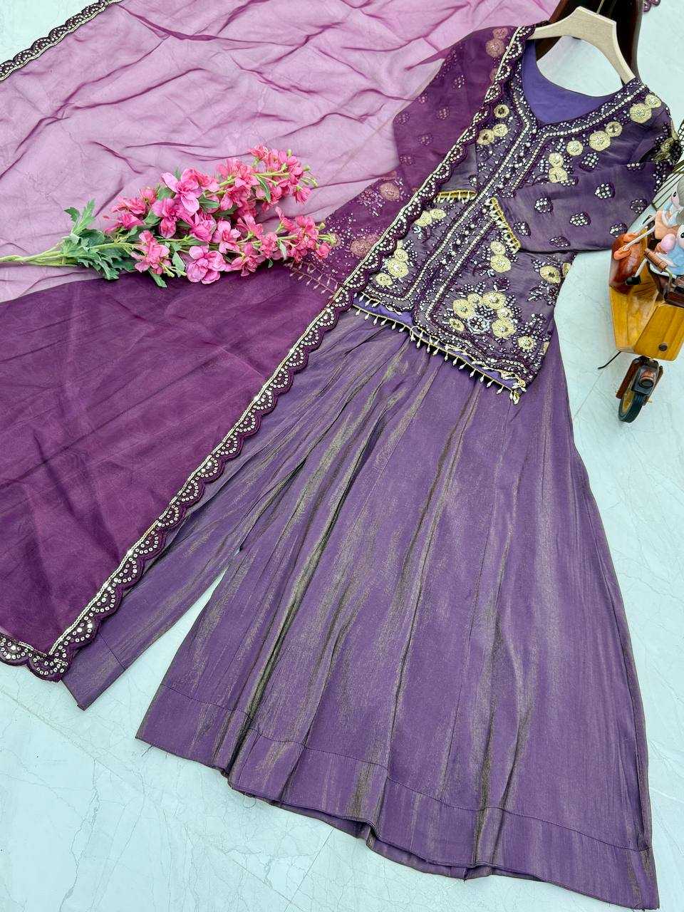 Ynf Shimmer silk KESH158 9012 Suits & Dresses Wedding Collections Festive Collections Wholesale Palazzo Suit Ladies Silk Suit Wedding Outfits Manufacturer