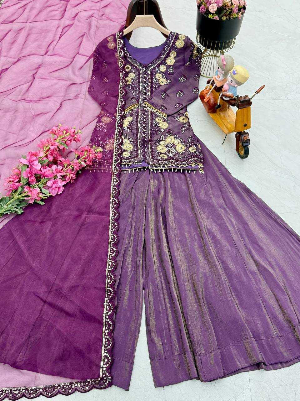 Ynf Shimmer silk KESH158 9012 Suits & Dresses Wedding Collections Festive Collections Wholesale Palazzo Suit Ladies Silk Suit Wedding Outfits Manufacturer