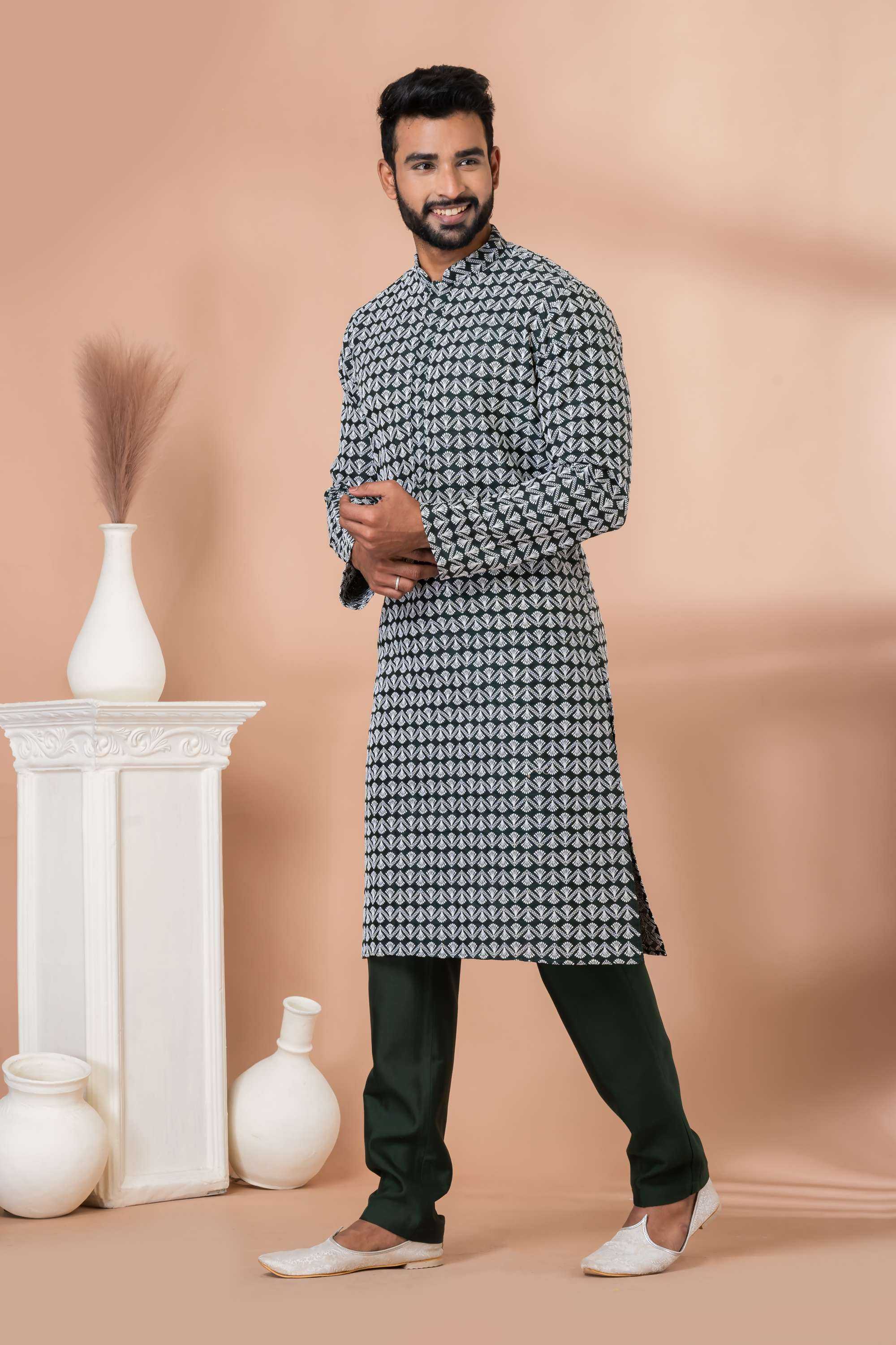 Ynf Silk Cotton RIN223 3434A Mens Wear Wholesale Mens Kurtas Mens Kurta Pyjama Men Wedding kurta Manufacturer