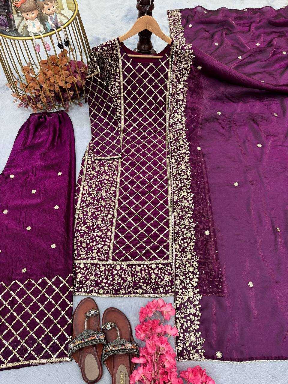 Ynf Silk KESH141 1088 Suits & Dresses Wholesale Palazzo Suit Designer Suits Silk Suits Manufacturer