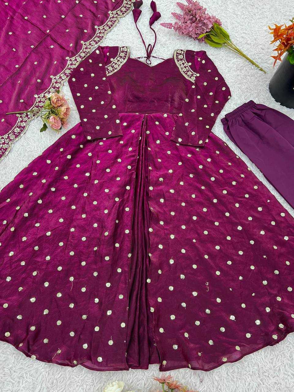 Ynf Silk KESH499 516 Gowns Wholesale Fancy Gowns Embroidery Gowns Anarkali Gown Long Gowns Sequin Gowns Manufacturer