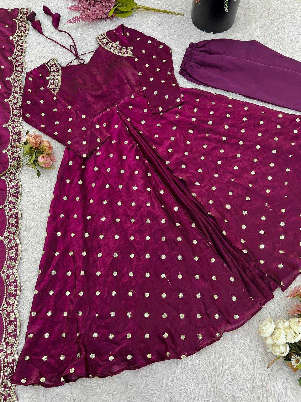 Ynf Silk KESH499 516 Gowns Wholesale Fancy Gowns Embroidery Gowns Anarkali Gown Long Gowns Sequin Gowns Manufacturer