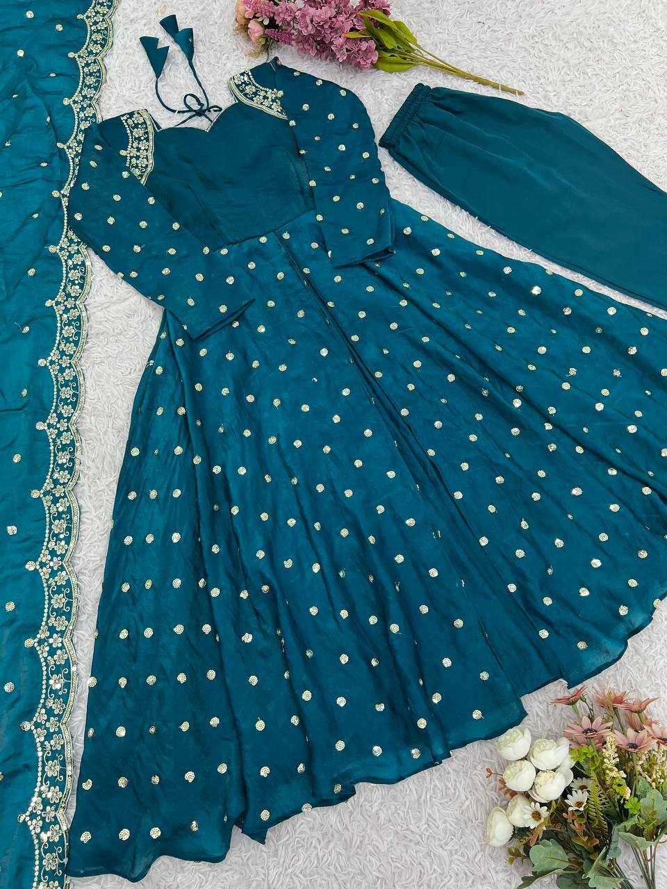 Ynf Silk KESH499 516 Gowns Wholesale Fancy Gowns Embroidery Gowns Anarkali Gown Long Gowns Sequin Gowns Manufacturer