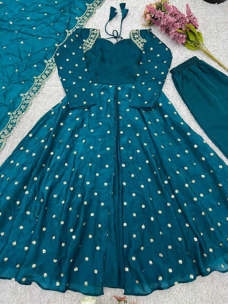 Ynf Silk KESH499 516 Gowns Wholesale Fancy Gowns Embroidery Gowns Anarkali Gown Long Gowns Sequin Gowns Manufacturer