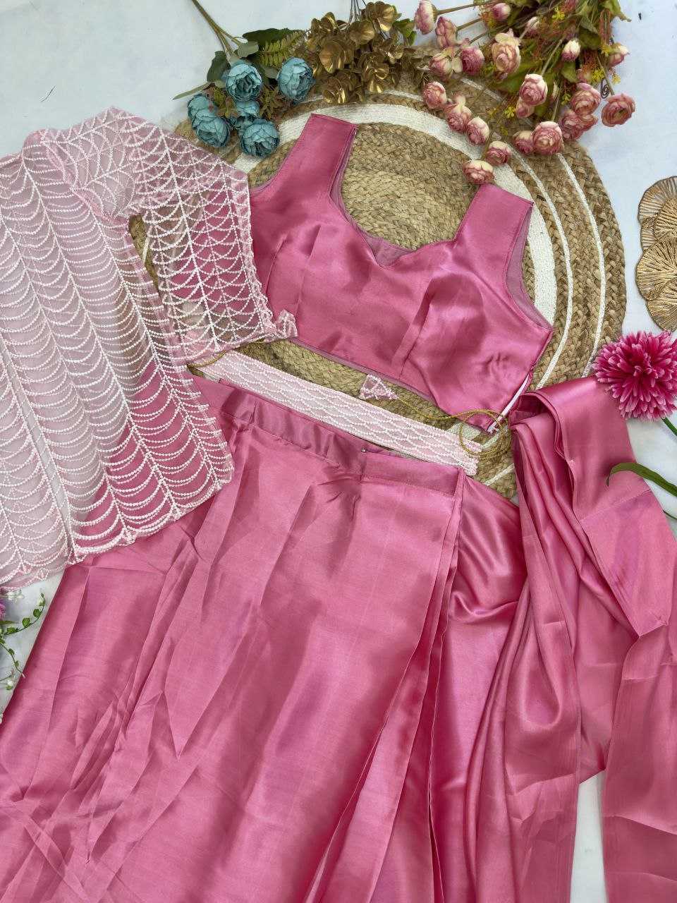 Ynf Silk KESH516 9263 Sarees Wholesale Ready To Wear Sarees Party Wear Sarees Fancy Sarees Saree with Belt Saree with Jacket Manufacturer