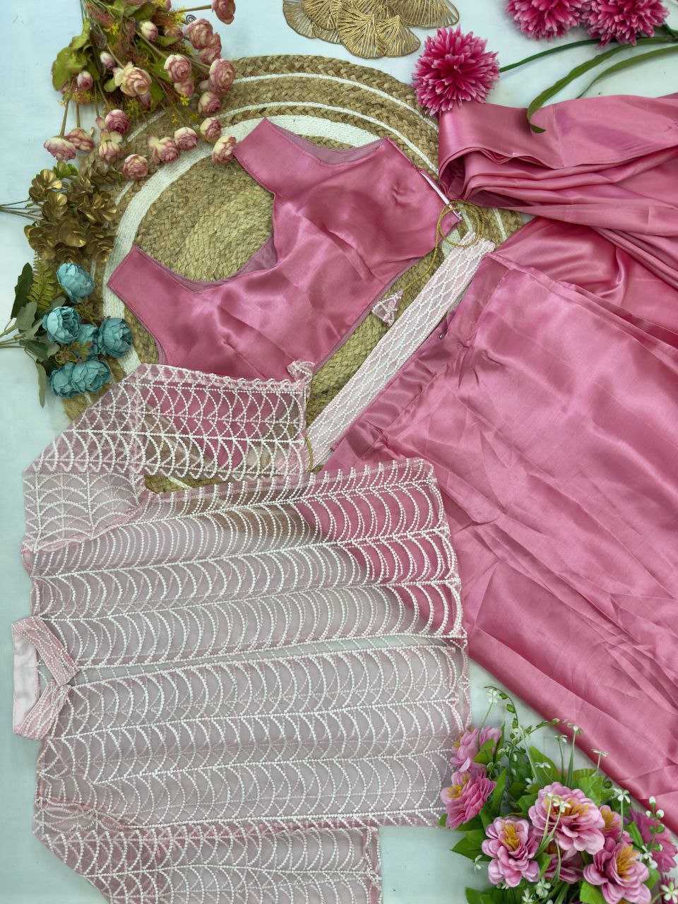 Ynf Silk KESH516 9263 Sarees Wholesale Ready To Wear Sarees Party Wear Sarees Fancy Sarees Saree with Belt Saree with Jacket Manufacturer