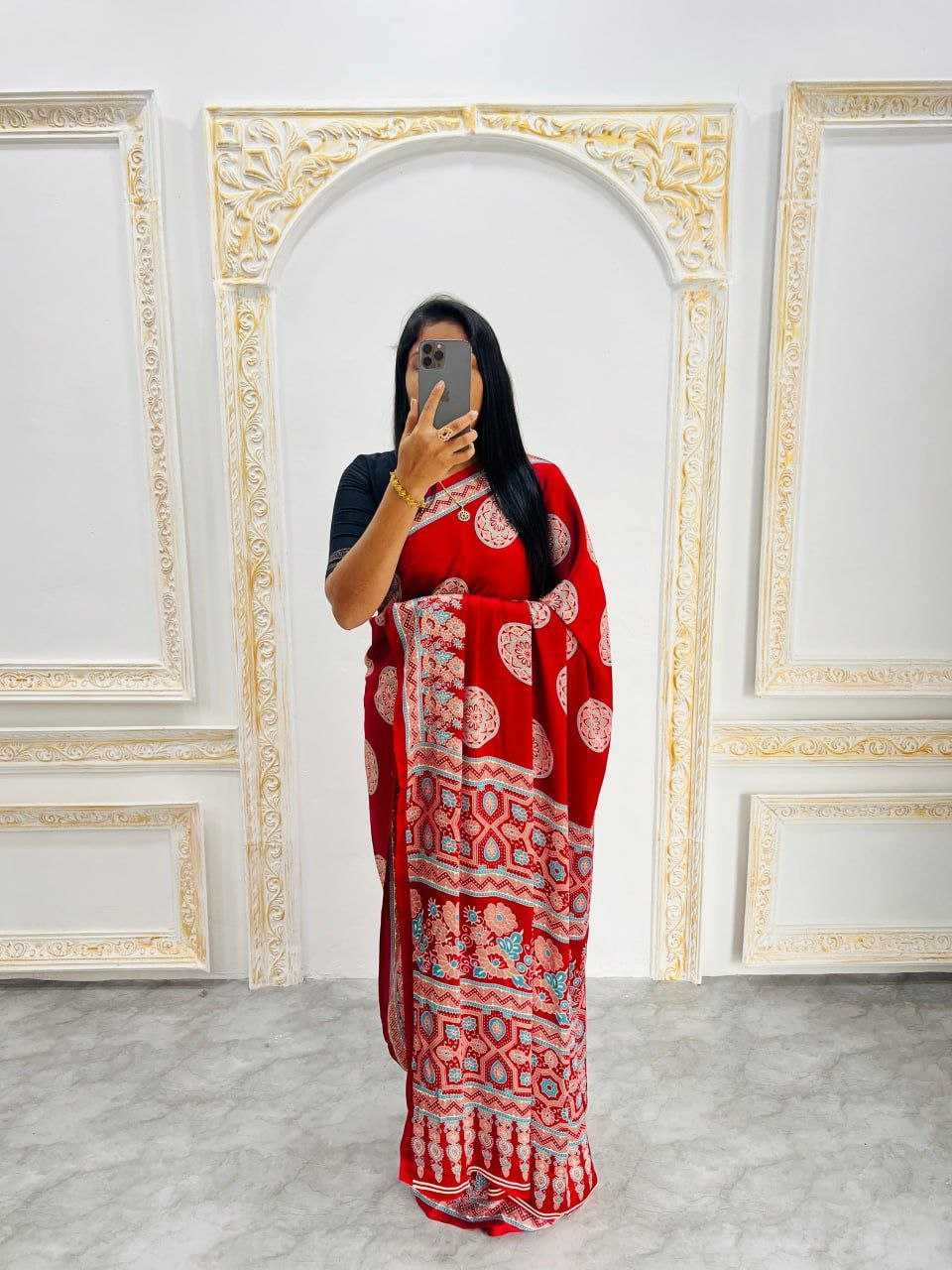 Ynf Silk RIN207 2246 Sarees Silk Sarees Wholesale Designer Sarees Crape Satin Sarees Gajji Modal Sarees Manufacturer