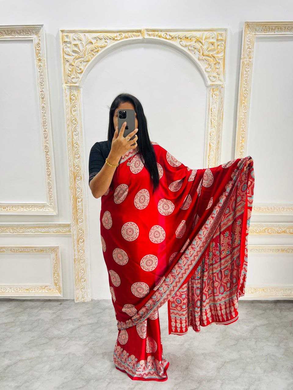 Ynf Silk RIN207 2246 Sarees Silk Sarees Wholesale Designer Sarees Crape Satin Sarees Gajji Modal Sarees Manufacturer