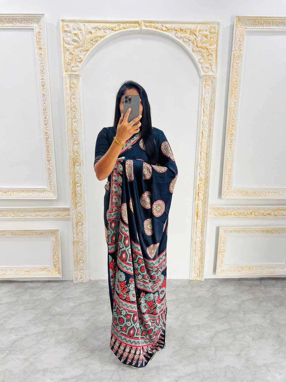 Ynf Silk RIN207 2246 Sarees Silk Sarees Wholesale Designer Sarees Crape Satin Sarees Gajji Modal Sarees Manufacturer