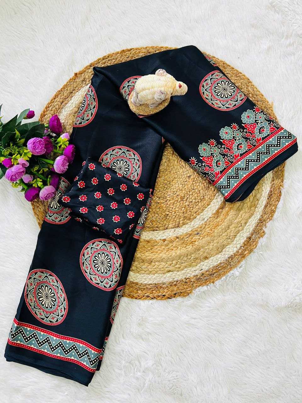 Ynf Silk RIN207 2246 Sarees Silk Sarees Wholesale Designer Sarees Crape Satin Sarees Gajji Modal Sarees Manufacturer