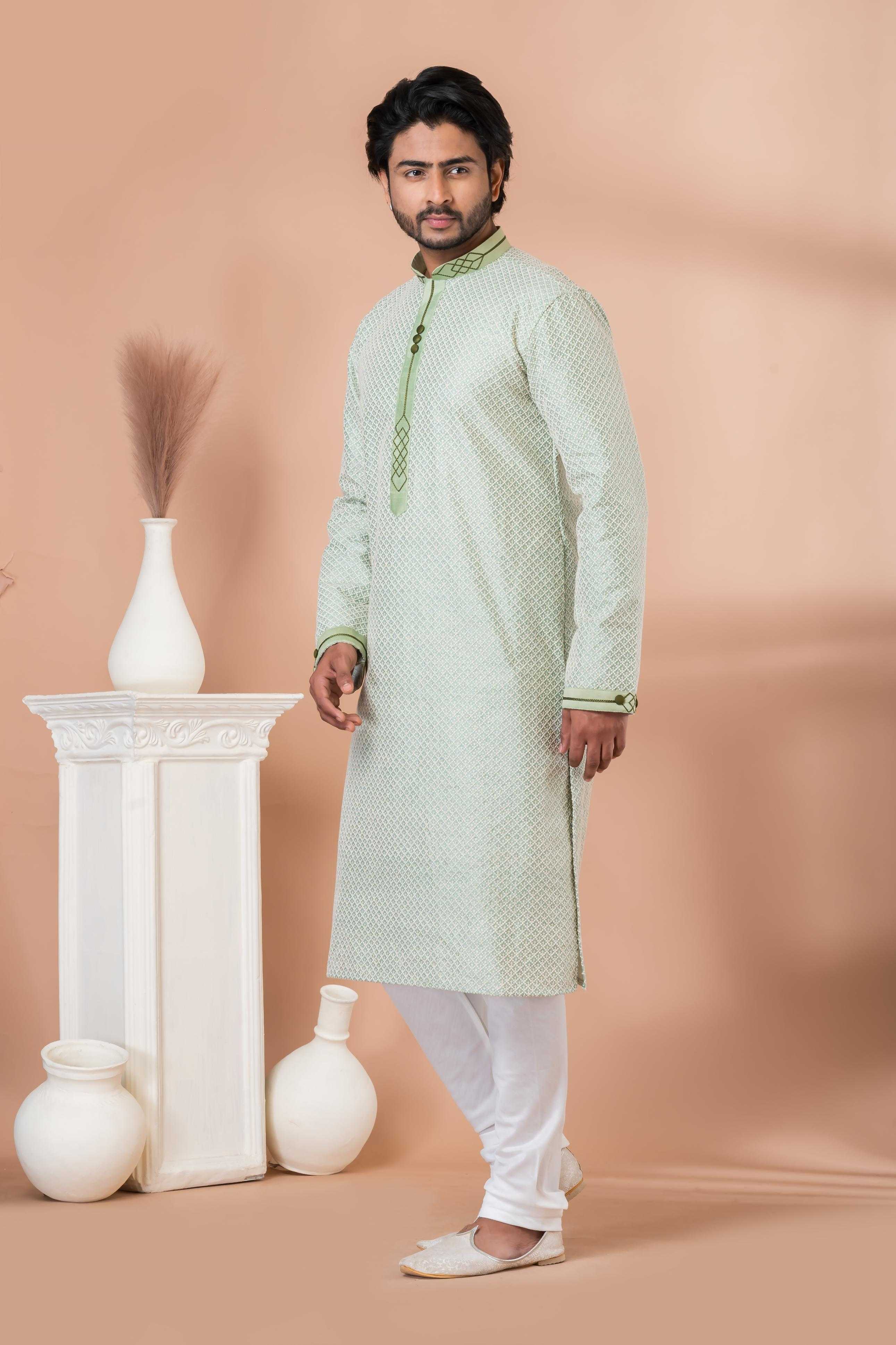 Ynf Silk RIN223 3418A Mens Wear Wholesale Mens Kurtas Mens Kurta Pyjama Men Wedding kurta Manufacturer