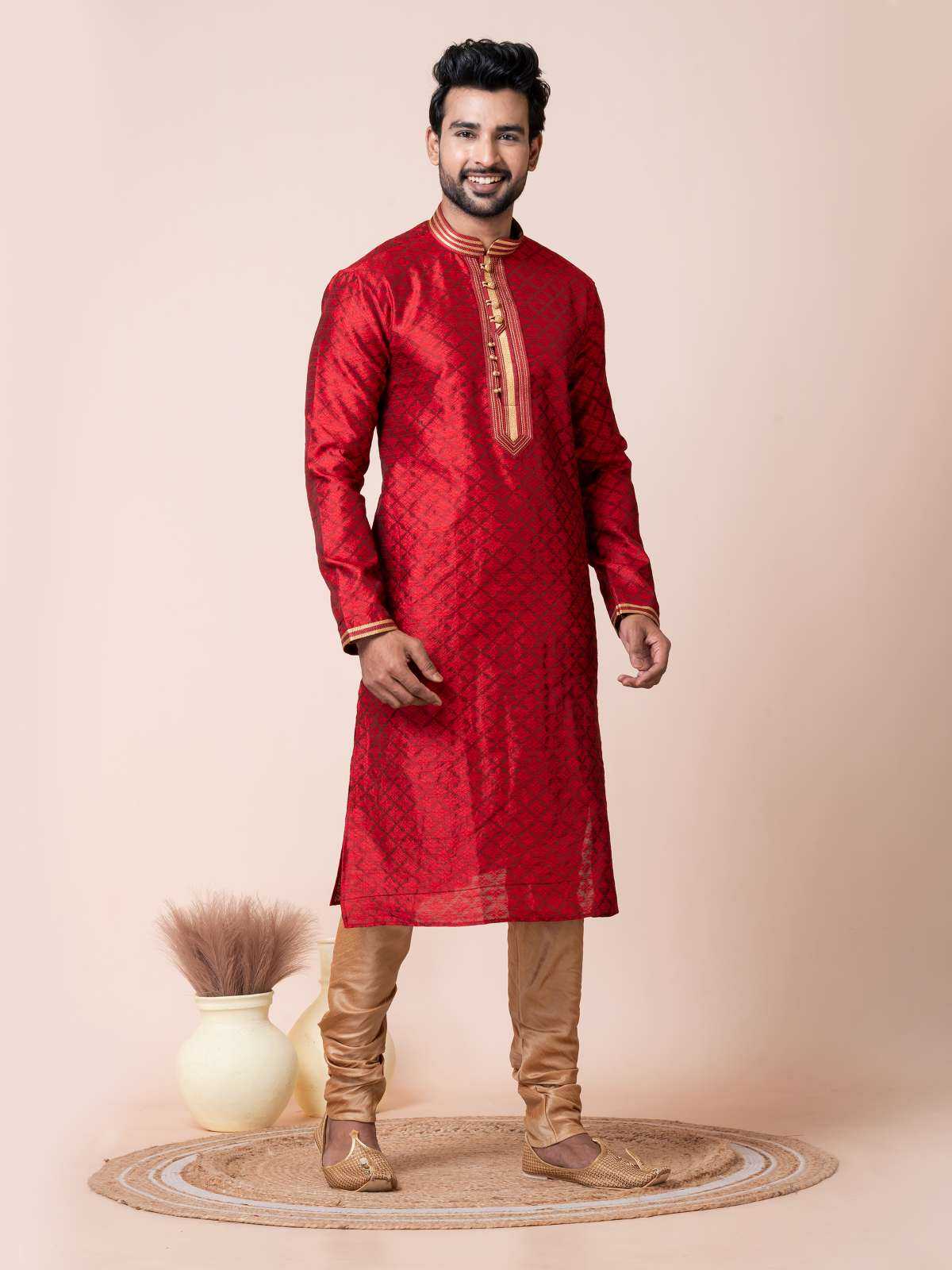 Ynf Silk RIN223 3468B Mens Wear Wholesale Mens Kurtas Mens Kurta Pyjama Men Wedding kurta Manufacturer