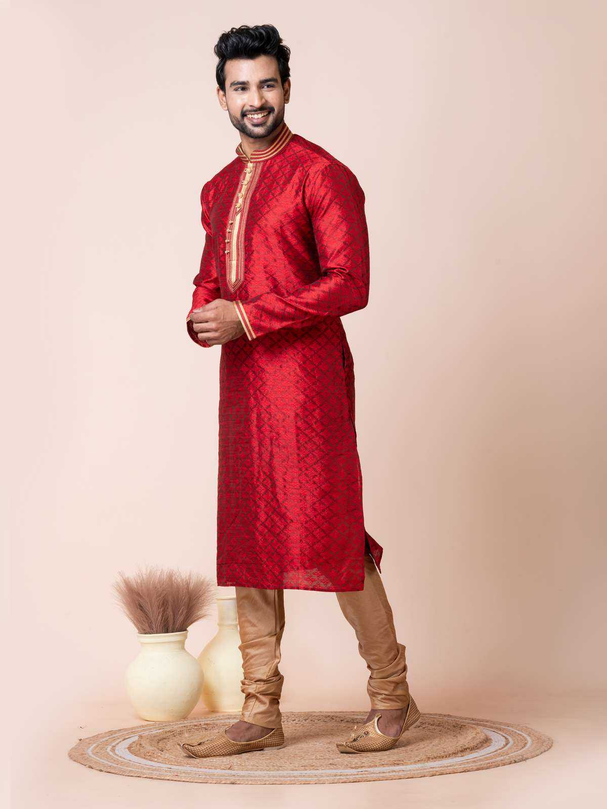 Ynf Silk RIN223 3468B Mens Wear Wholesale Mens Kurtas Mens Kurta Pyjama Men Wedding kurta Manufacturer
