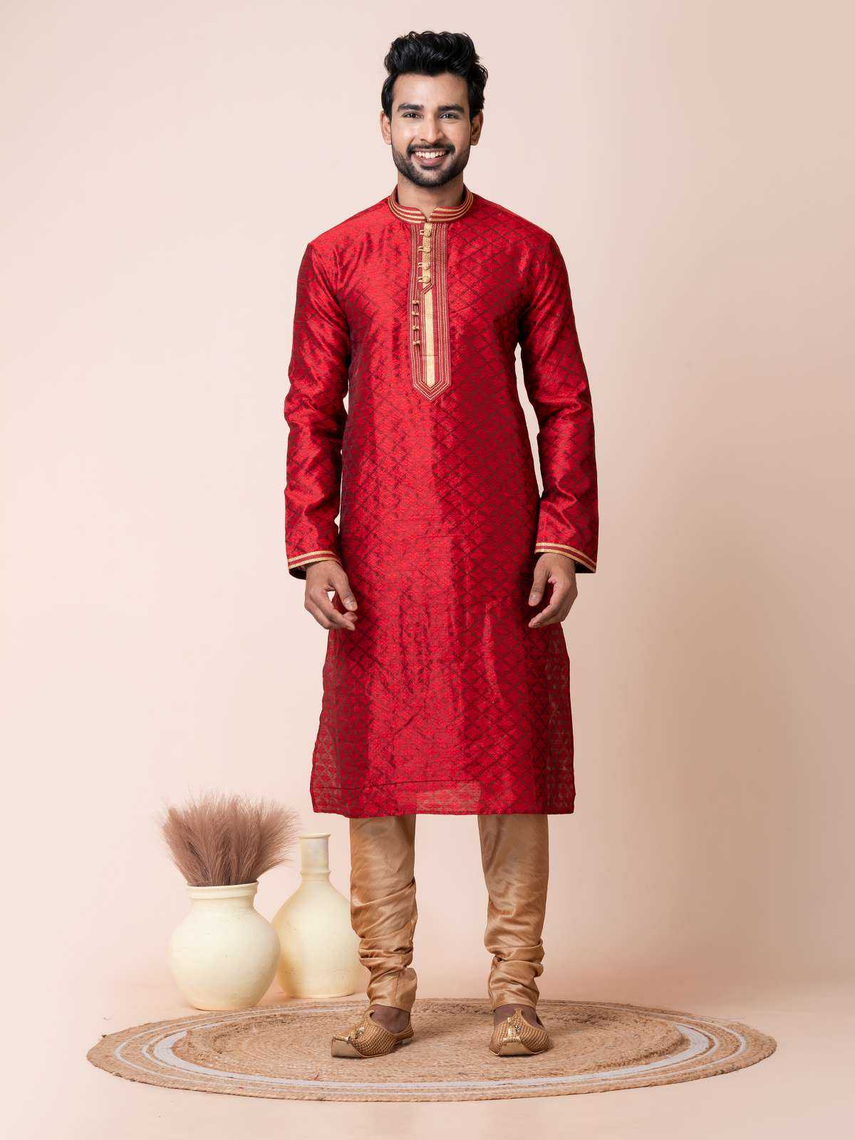 Ynf Silk RIN223 3468B Mens Wear Wholesale Mens Kurtas Mens Kurta Pyjama Men Wedding kurta Manufacturer