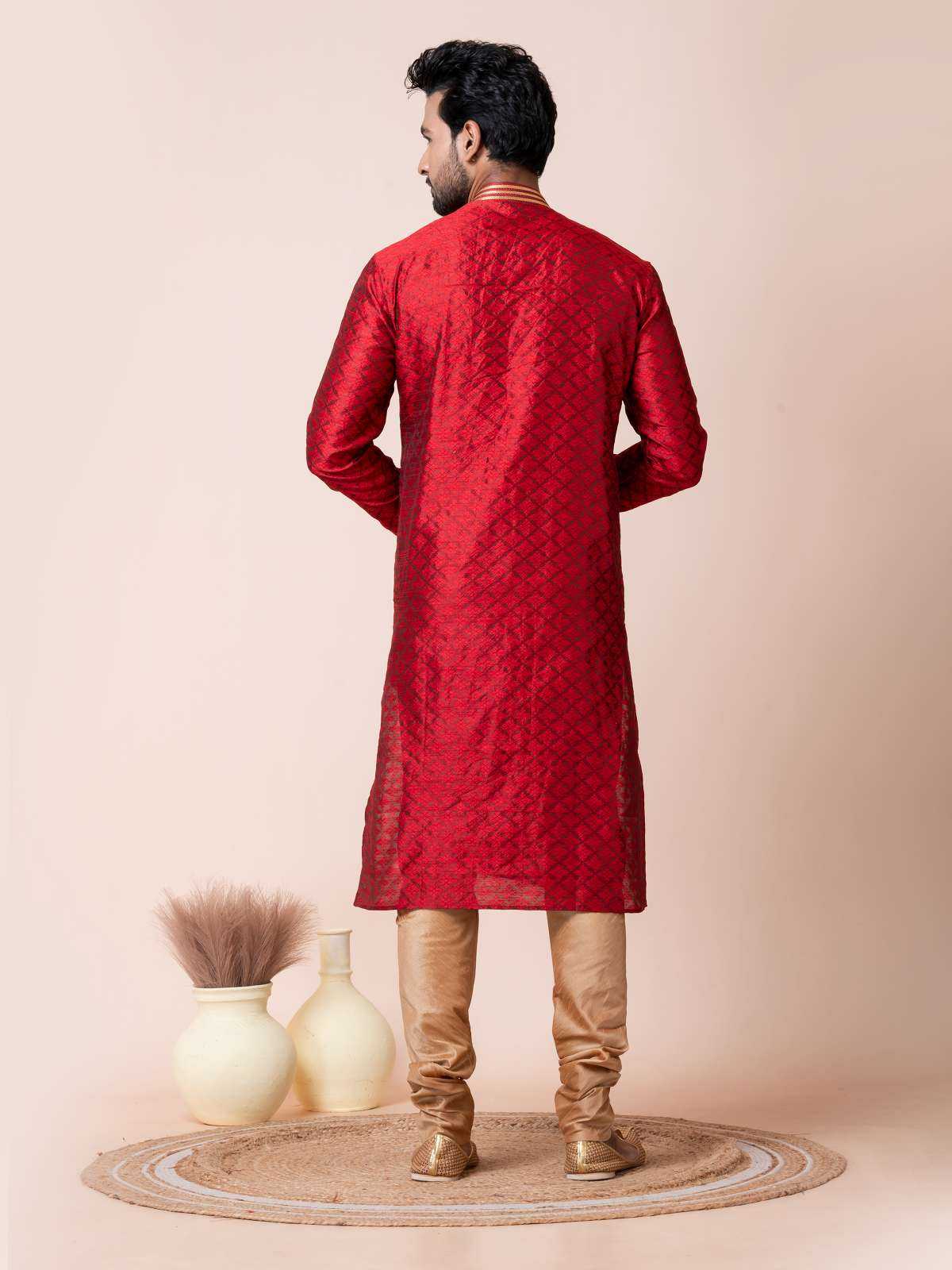 Ynf Silk RIN223 3468B Mens Wear Wholesale Mens Kurtas Mens Kurta Pyjama Men Wedding kurta Manufacturer