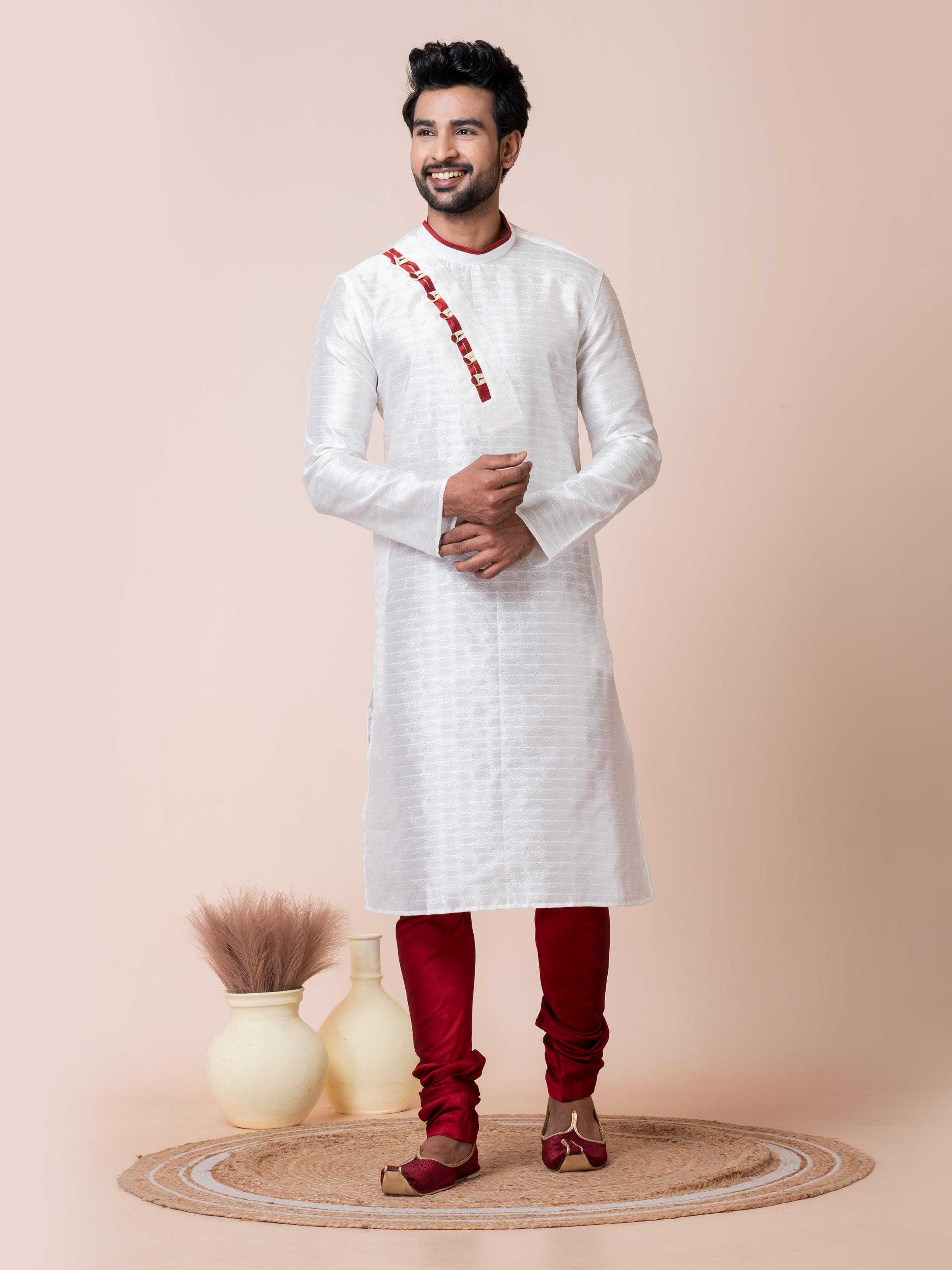 Ynf Silk RIN223 3486A Mens Wear Festive Collections Wholesale Mens Kurtas Mens Kurta Pyjama Onam Collections Manufacturer