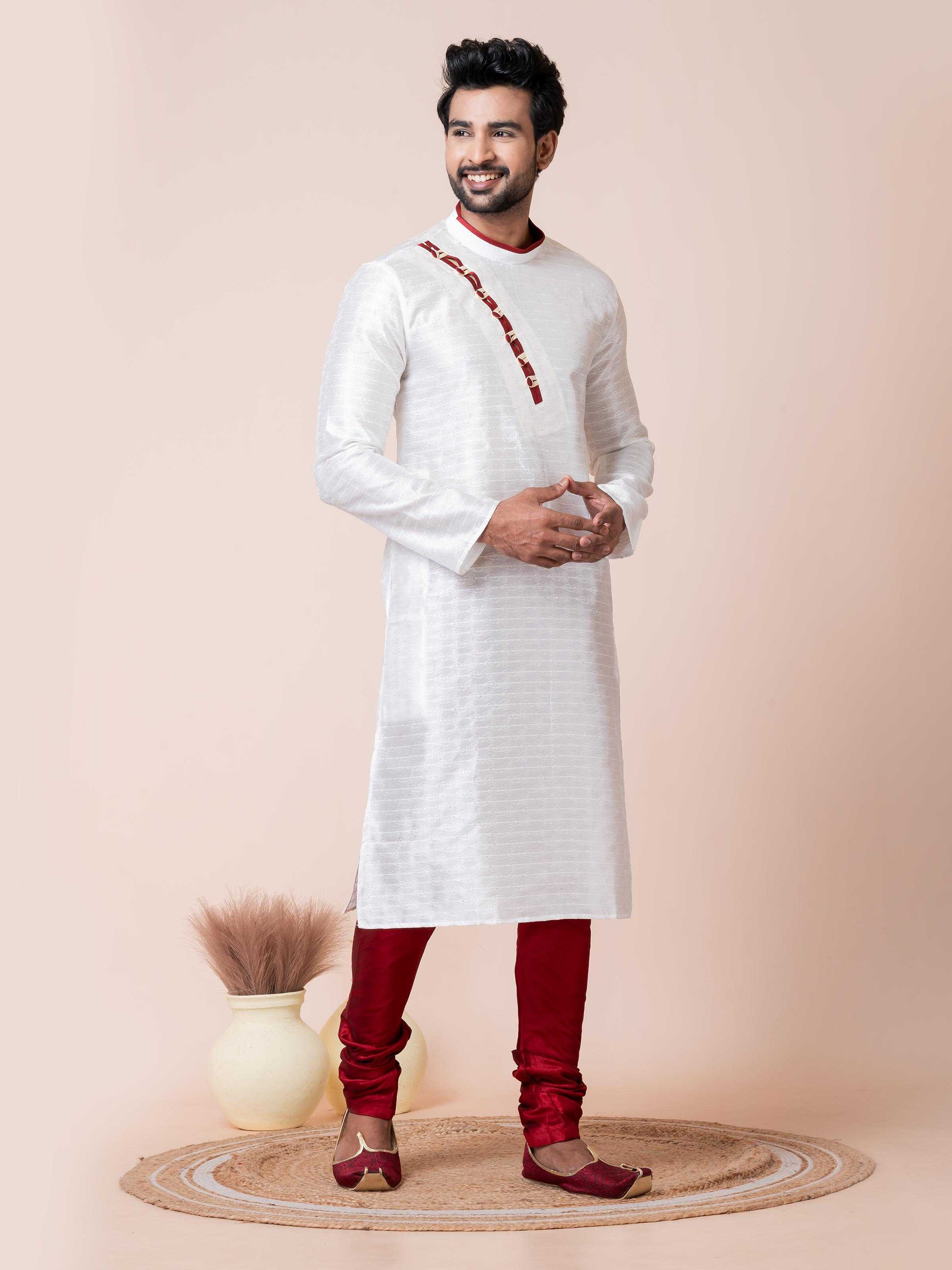 Ynf Silk RIN223 3486A Mens Wear Festive Collections Wholesale Mens Kurtas Mens Kurta Pyjama Onam Collections Manufacturer