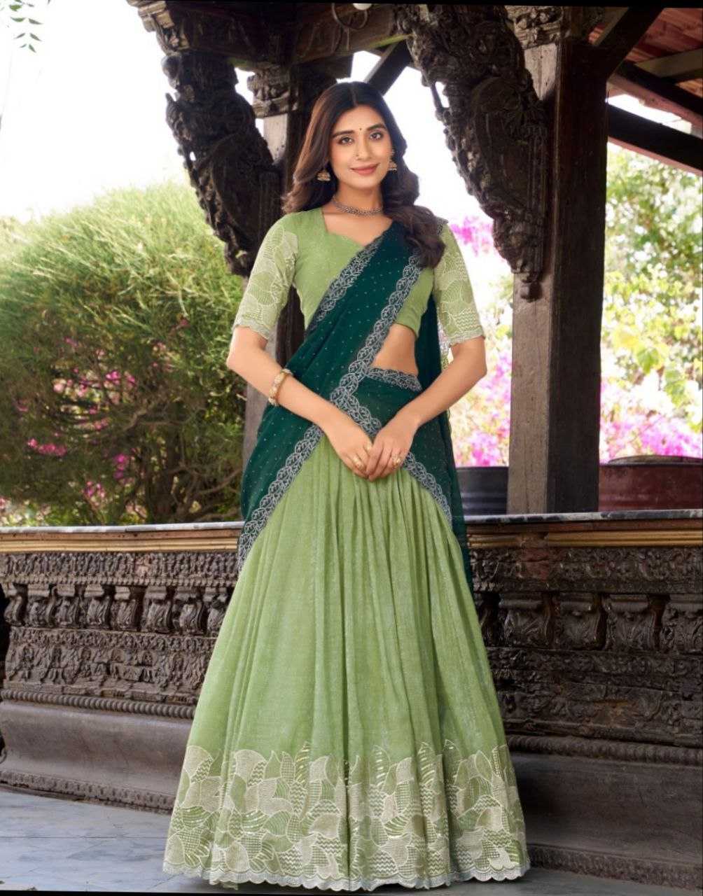 Ynf Silver Plated KESH495 Silver Glosy Lehengas Wedding Collections Wholesale Lehenga For Engagement Sangeet Outfits Manufacturer