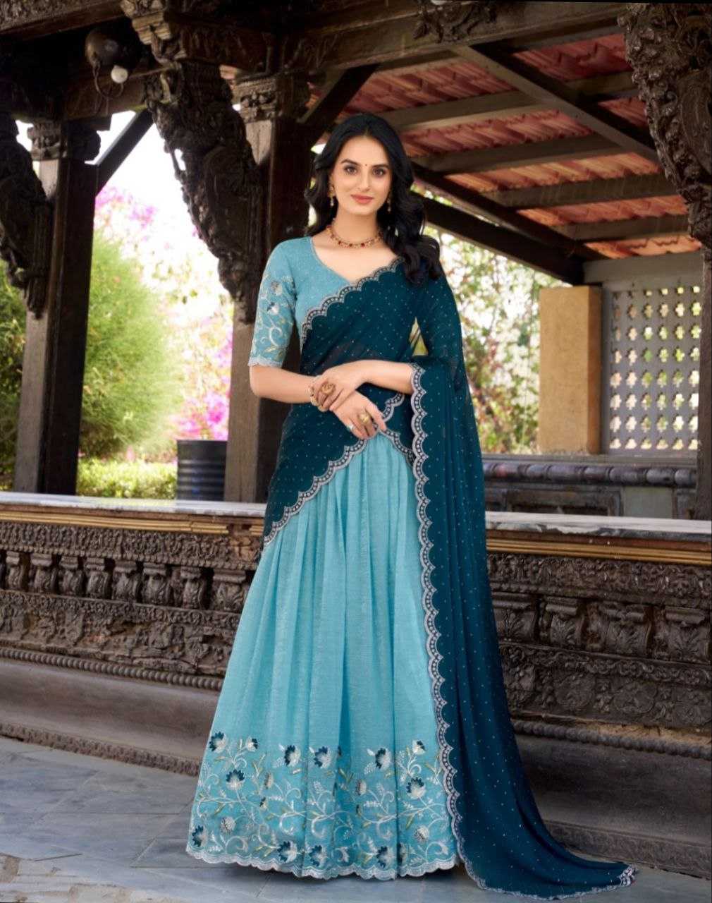 Ynf Silver Plated KESH495 Silver Glosy Lehengas Wedding Collections Wholesale Lehenga For Engagement Sangeet Outfits Manufacturer