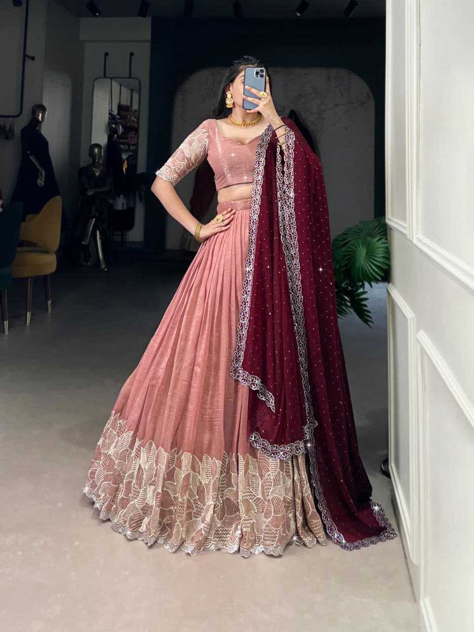 Ynf Silver Plated KESH495 Silver Glosy Lehengas Wedding Collections Wholesale Lehenga For Engagement Sangeet Outfits Manufacturer