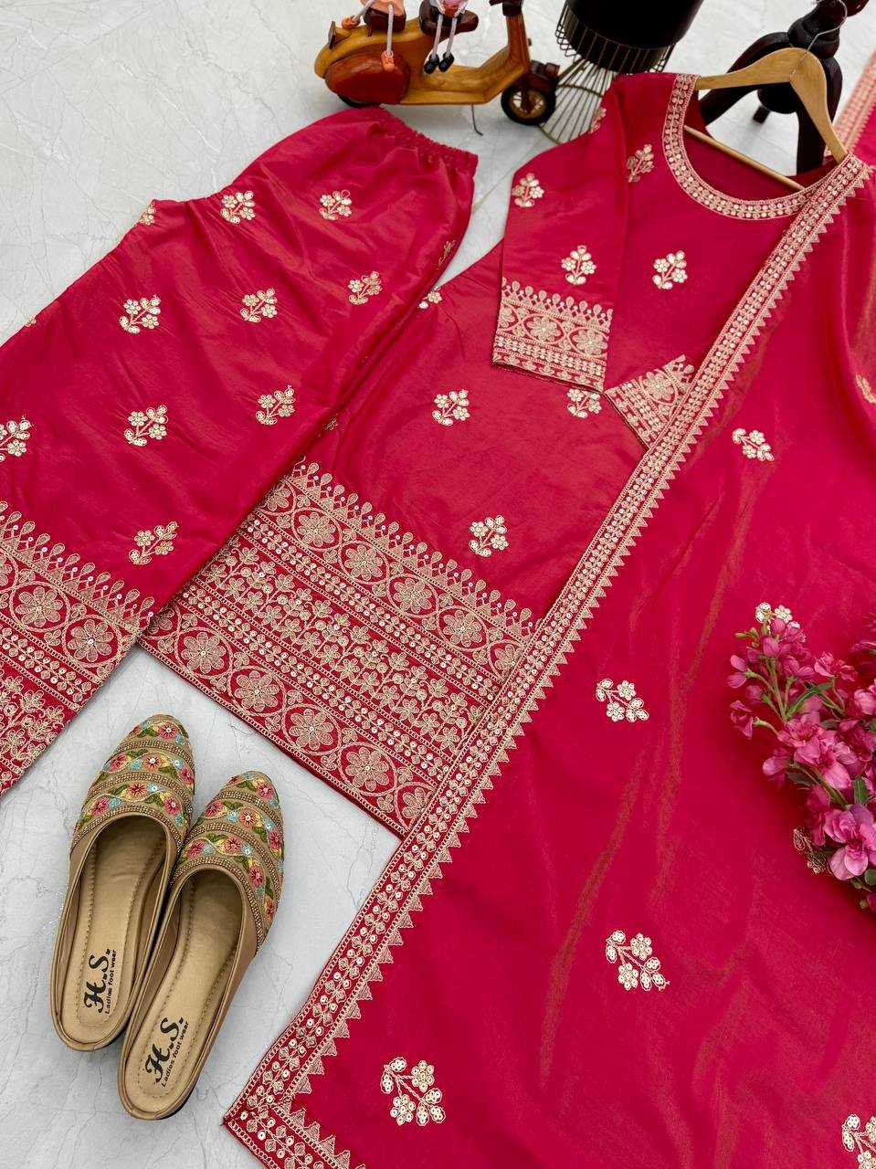 Ynf Simar silk KESH158 9022 Suits & Dresses Wedding Collections Festive Collections Wholesale Embroidery Suits Palazzo Suit Ladies Silk Suit Manufacturer